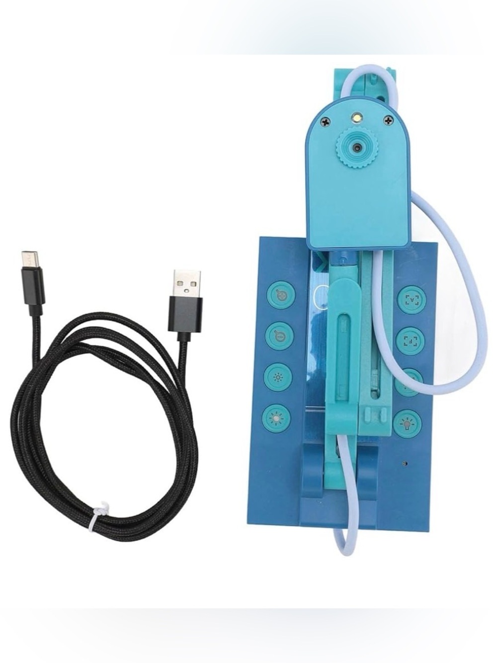 Blue Portable USB Device Organizer with Cable